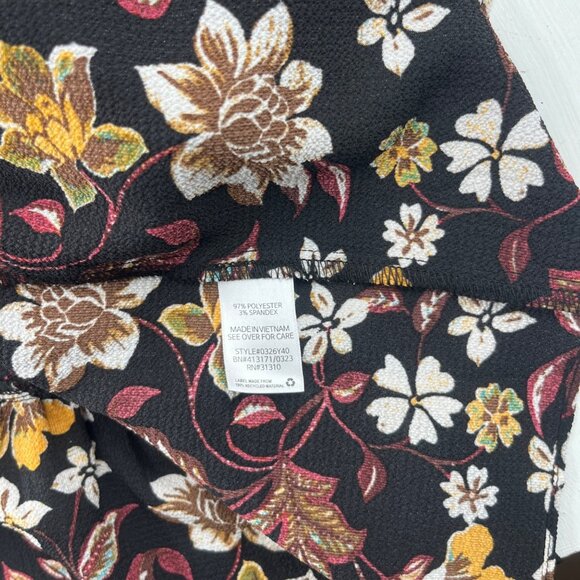 AGB Short Sleeve Dress Medium Black W Multi Floral Print - Picture 5 of 6